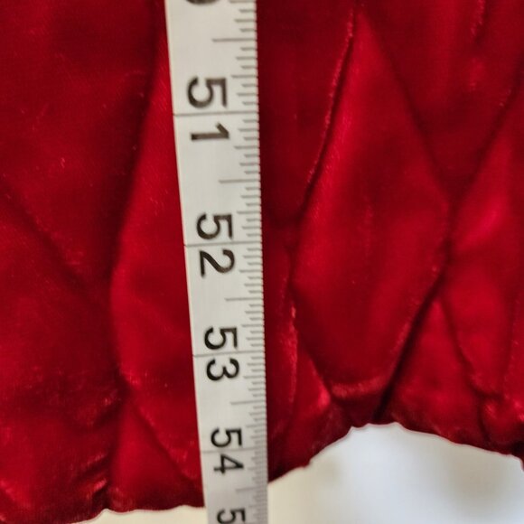 Vintage Opera Coat Red Velvet 12 White Pearly Buttons Quilted Soft Classy Long - Picture 6 of 14